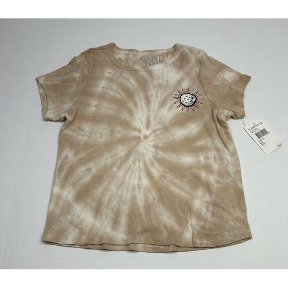 Tops - Vinyl Icons Women's Tan Tie-dye Crop Top Size Small NWT w/Few Marks Sun Moon